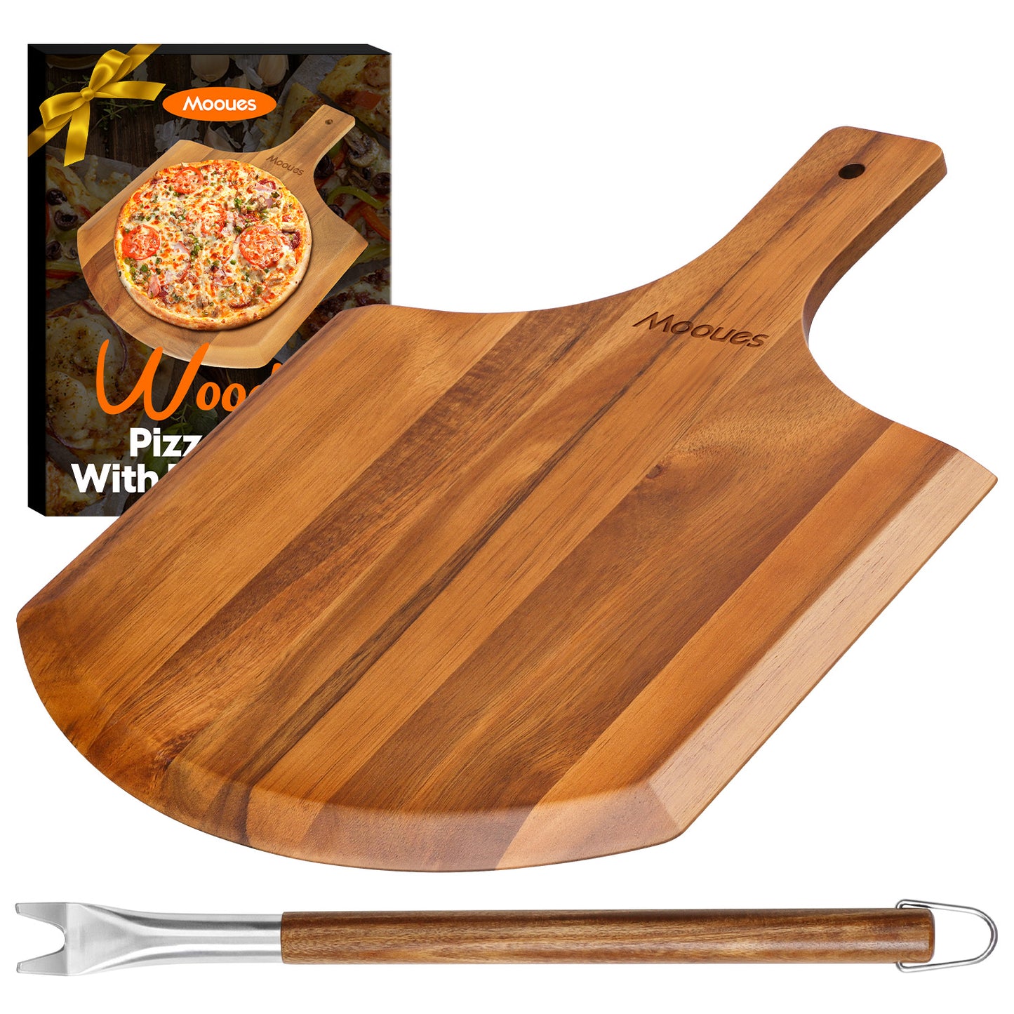 12 Inch Natural Wooden Pizza Peel