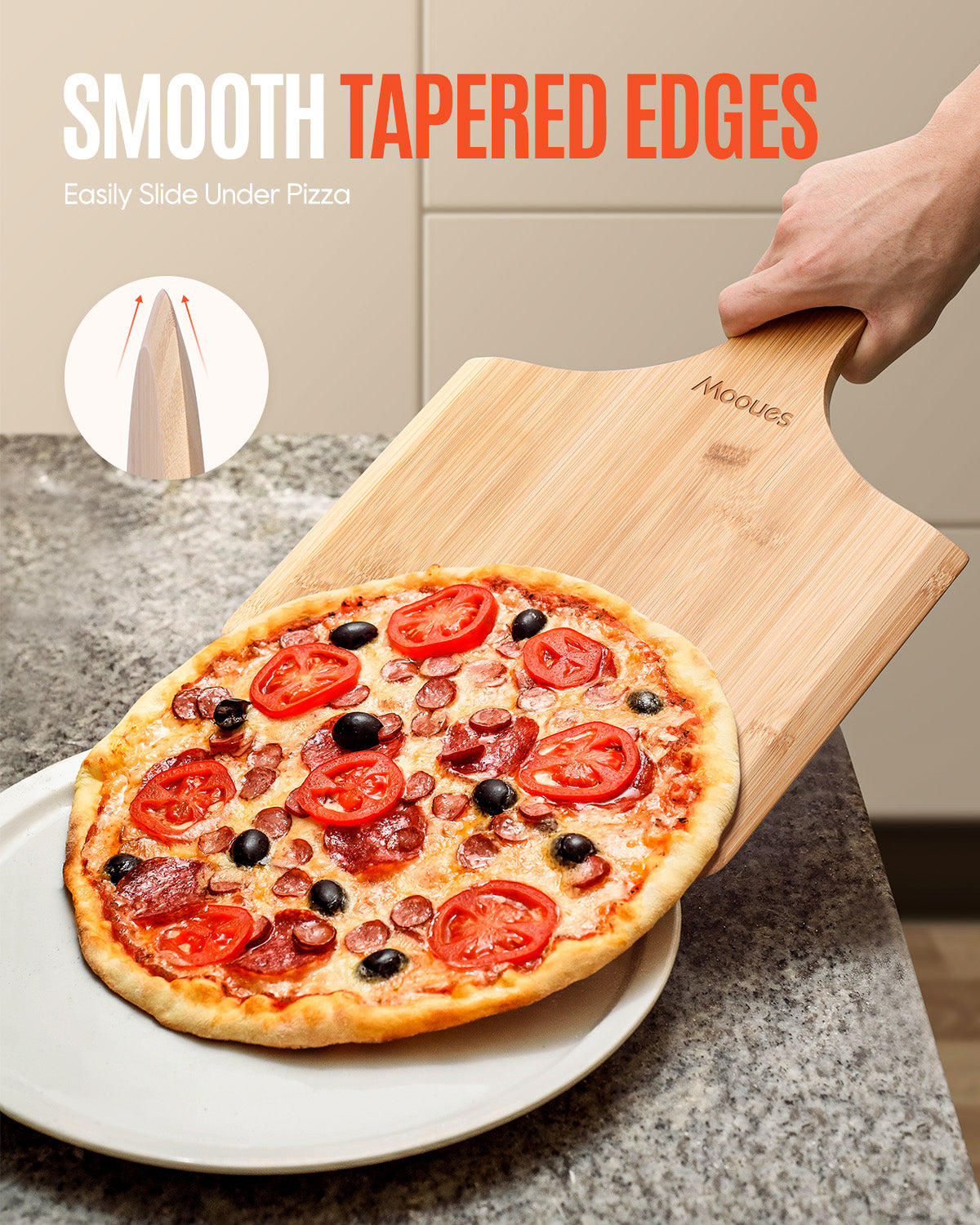 12 Inch Natural Bamboo Pizza Peel