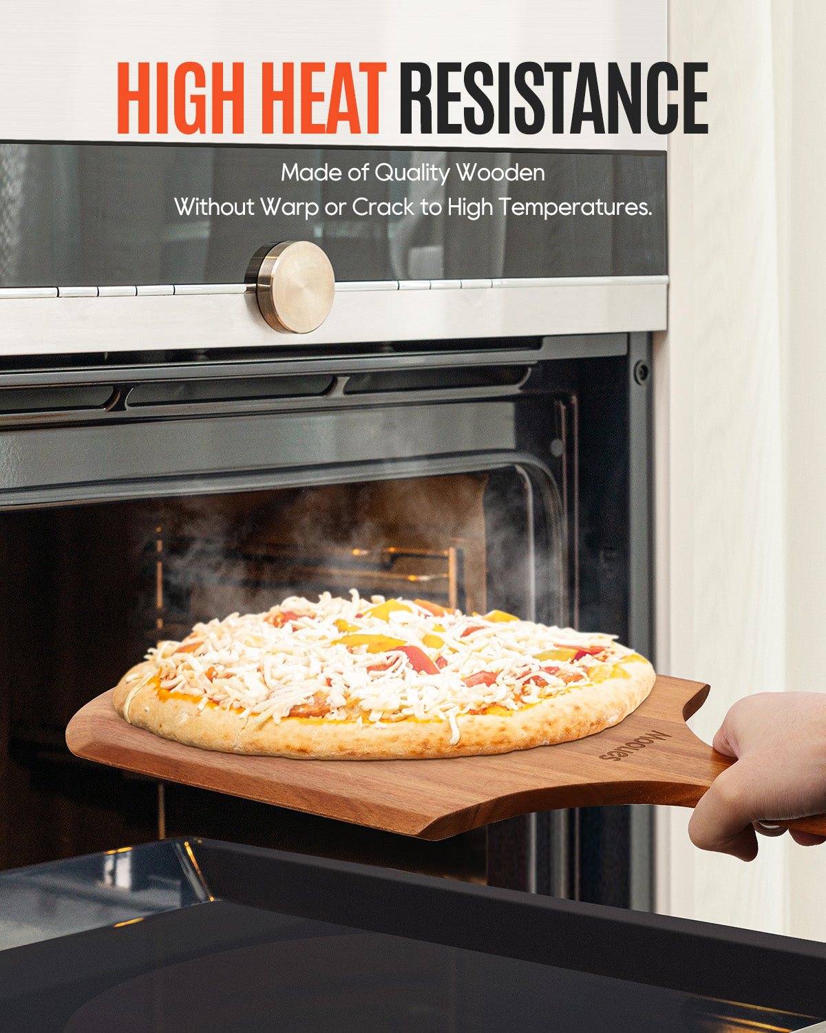 12 Inch Natural Wooden Pizza Peel