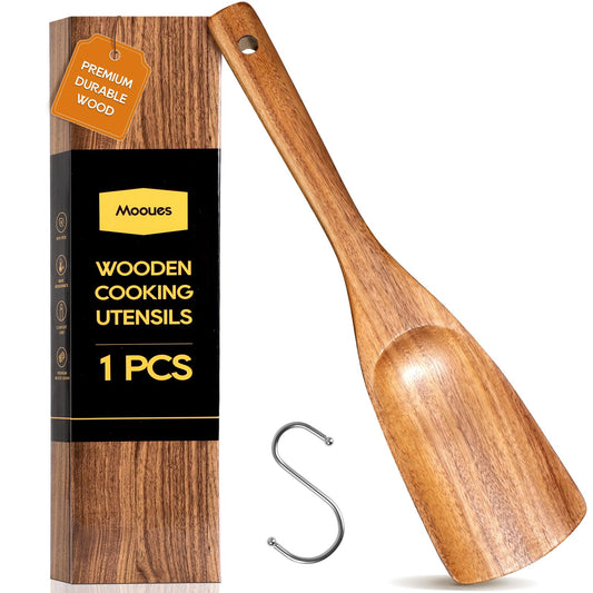 Wooden Spatula – Teak Wood for Cooking, Mixing & Serving