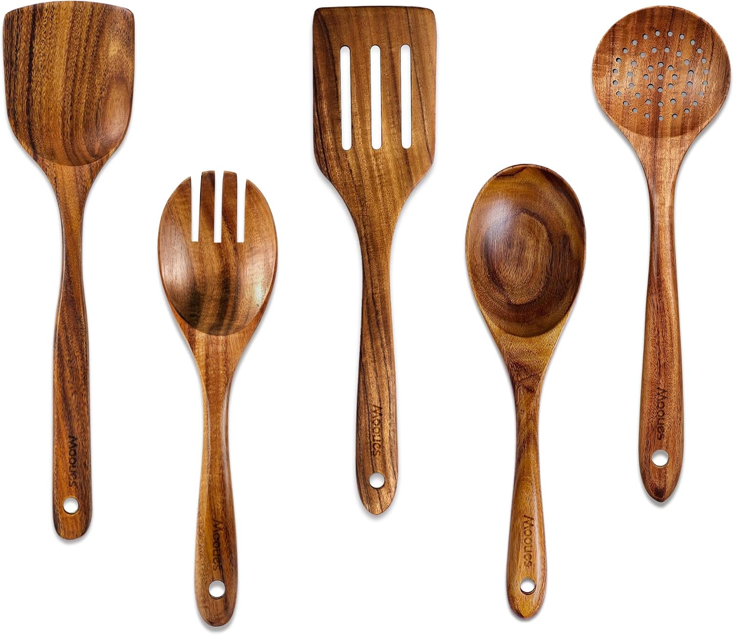 Mooues Teak Cooking Spoon Set — 5-piece set