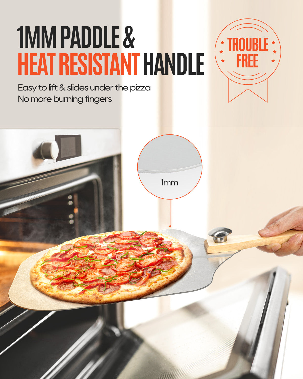 12" x 14" Aluminum Pizza Peel with Foldable Handle & Rocker Cutter
