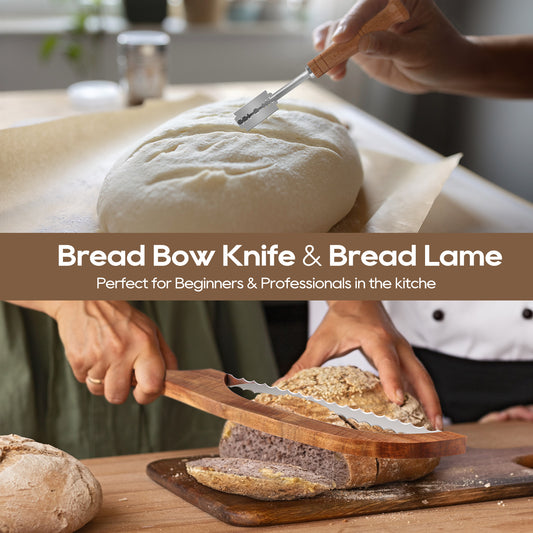 Bread Knife Set, Acacia Wood(15.7")