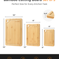 Schneidebrett-Set aus natürlichem Bambus – 3-teiliges Küchenbrett-Set aus Holz