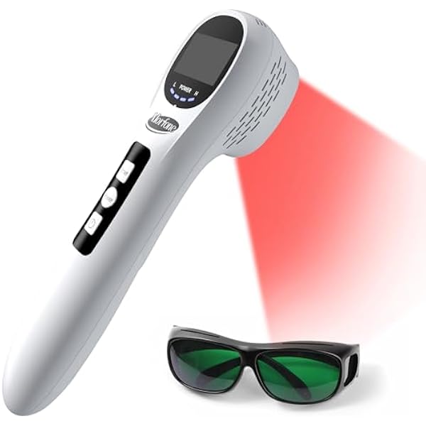 Morfone Handheld Red Light Therapy Device ，Wireless Wand for Pain Relief | Dual-wavelength 660nm & 808nm | Cordless design | Includes safety glasses | For knee, wrist, pets | Home & travel use | White