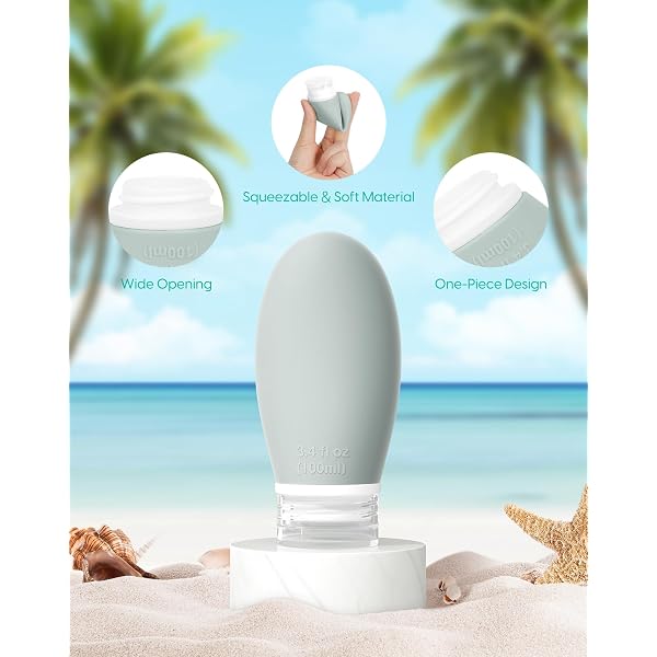 Silicone Travel Bottles 4 Pack Leak Proof