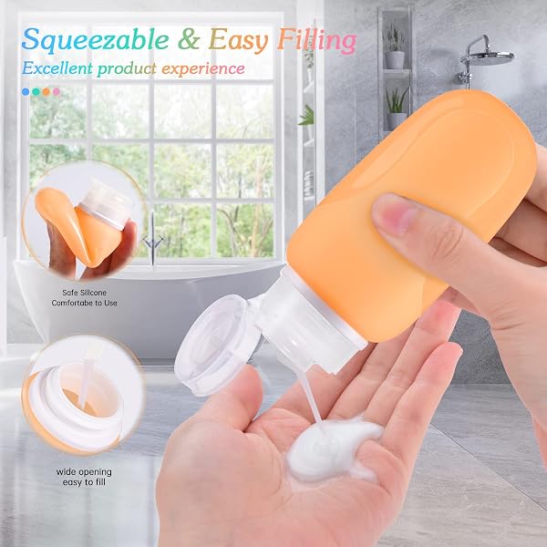 Travel Bottles 4Pack Leak Proof Silicone