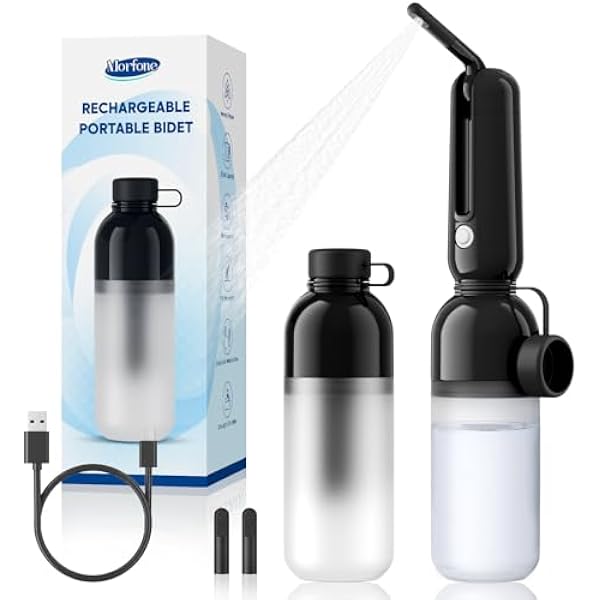 Morfone Portable Bidet for Travel, High Pressure Electric Handheld Sprayer 350ML with Dual Spray Modes, USB-C Rechargeable Waterproof Travel Bidet for Women, Men, Postpartum, Personal Hygiene(Black) | Dual Spray Modes, USB-C Rechargeable Waterproof Travel Bidet for Women, Men, Postpartum, Personal Hygiene(Black)