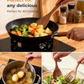 9-Piece Acacia Wood Kitchen Utensils Set with Holder & Spoon Rest