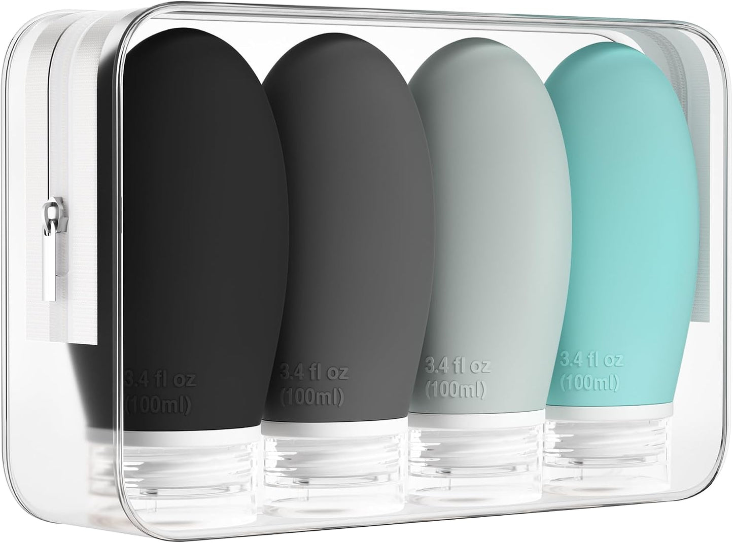 Silicone Travel Bottles 4 Pack Leak Proof
