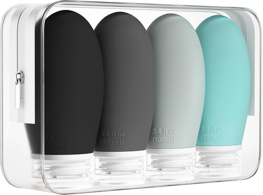 Silicone Travel Bottles 4 Pack Leak Proof