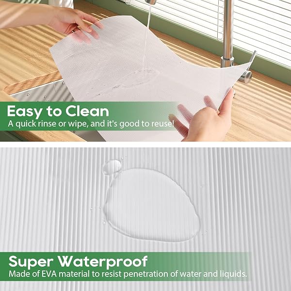 Anoak Shelf Liner Cabinet Liner Non-Slip Drawer Liner 12 in x 20 FT(240 in) | Strong Grip Non Adhesive Washable Waterproof Durable Clear Shelf Liners for Kitchen, Drawer, Storage, Refrigerator