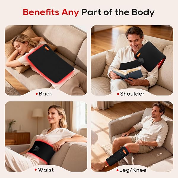 Morfone Cordless Red Light Pad, 30" x 14" Large Size Portable Infrared Light Belt for Body