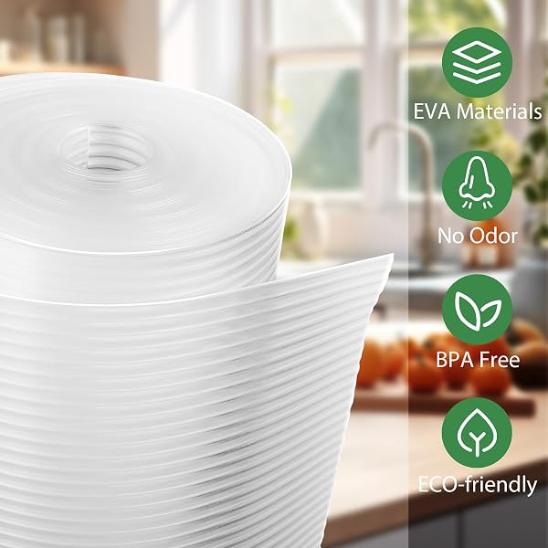Anoak Shelf Liner Cabinet Liner Non-Slip Drawer Liner 12 in x 20 FT(240 in) | Strong Grip Non Adhesive Washable Waterproof Durable Clear Shelf Liners for Kitchen, Drawer, Storage, Refrigerator