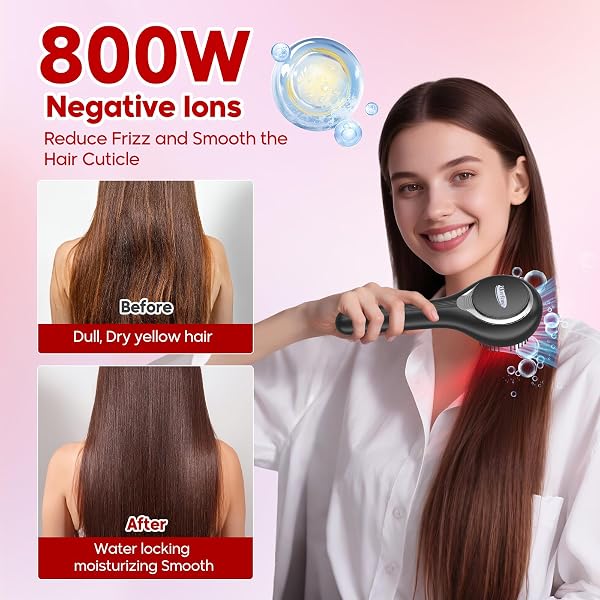 Red Light Hair Brush Scalp Massager, Portable Scalp Massager for Men Women | 3 in 1 hair massager, hair oil massager, IPX7 Waterproof Scalp Massager Comb, Cordless & Portable Adjustable Modes