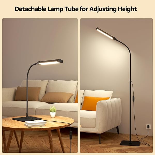 Aisutha LED Floor Lamp, Reading Lamps Adjustable Stepless Colors & Brightness Standing Lamp, Nail Tech Lamp, Lash Light for Eyelash