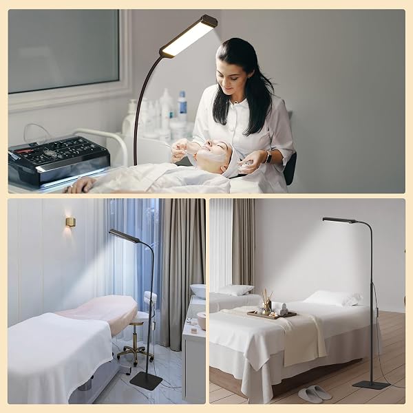 Aisutha LED Floor Lamp, Reading Lamps Adjustable Stepless Colors & Brightness Standing Lamp, Nail Tech Lamp, Lash Light for Eyelash