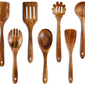7-Piece Natural Teak Wooden Cooking Spoons