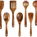7-Piece Natural Teak Wooden Cooking Spoons