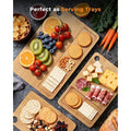 Bamboo Cutting Board for Kitchen, Knife-Friendly Wooden Cutting Boards Set 3-Piece with Juice Groove, Durable Chopping Boards for Meat, Vegetables, Fruits, Cheese(Natural)