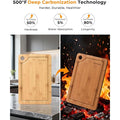 Bamboo Cutting Board for Kitchen, Knife-Friendly Wooden Cutting Boards Set 3-Piece with Juice Groove, Durable Chopping Boards for Meat, Vegetables, Fruits, Cheese – Multi-Purpose, Kitchen Gifts