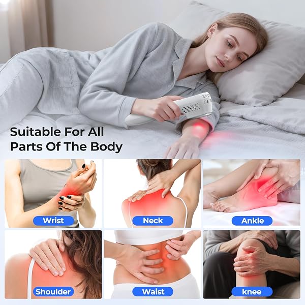 Morfone Handheld Red Light Therapy Device ，Wireless Wand for Pain Relief | Dual-wavelength 660nm & 808nm | Cordless design | Includes safety glasses | For knee, wrist, pets | Home & travel use | White