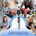 Morfone Handheld Red Light Therapy Device ，Wireless Wand for Pain Relief | Dual-wavelength 660nm & 808nm | Cordless design | Includes safety glasses | For knee, wrist, pets | Home & travel use | White