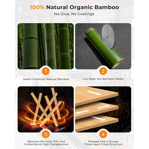 Bamboo Cutting Board for Kitchen, Knife-Friendly Wooden Cutting Boards Set 3-Piece with Juice Groove, Durable Chopping Boards for Meat, Vegetables, Fruits, Cheese(Natural)