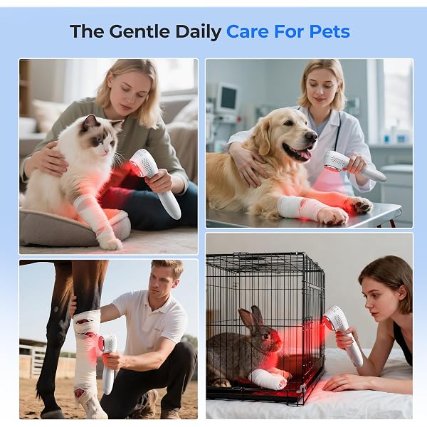 Morfone Handheld Red Light Therapy Device ，Wireless Wand for Pain Relief | Dual-wavelength 660nm & 808nm | Cordless design | Includes safety glasses | For knee, wrist, pets | Home & travel use | White