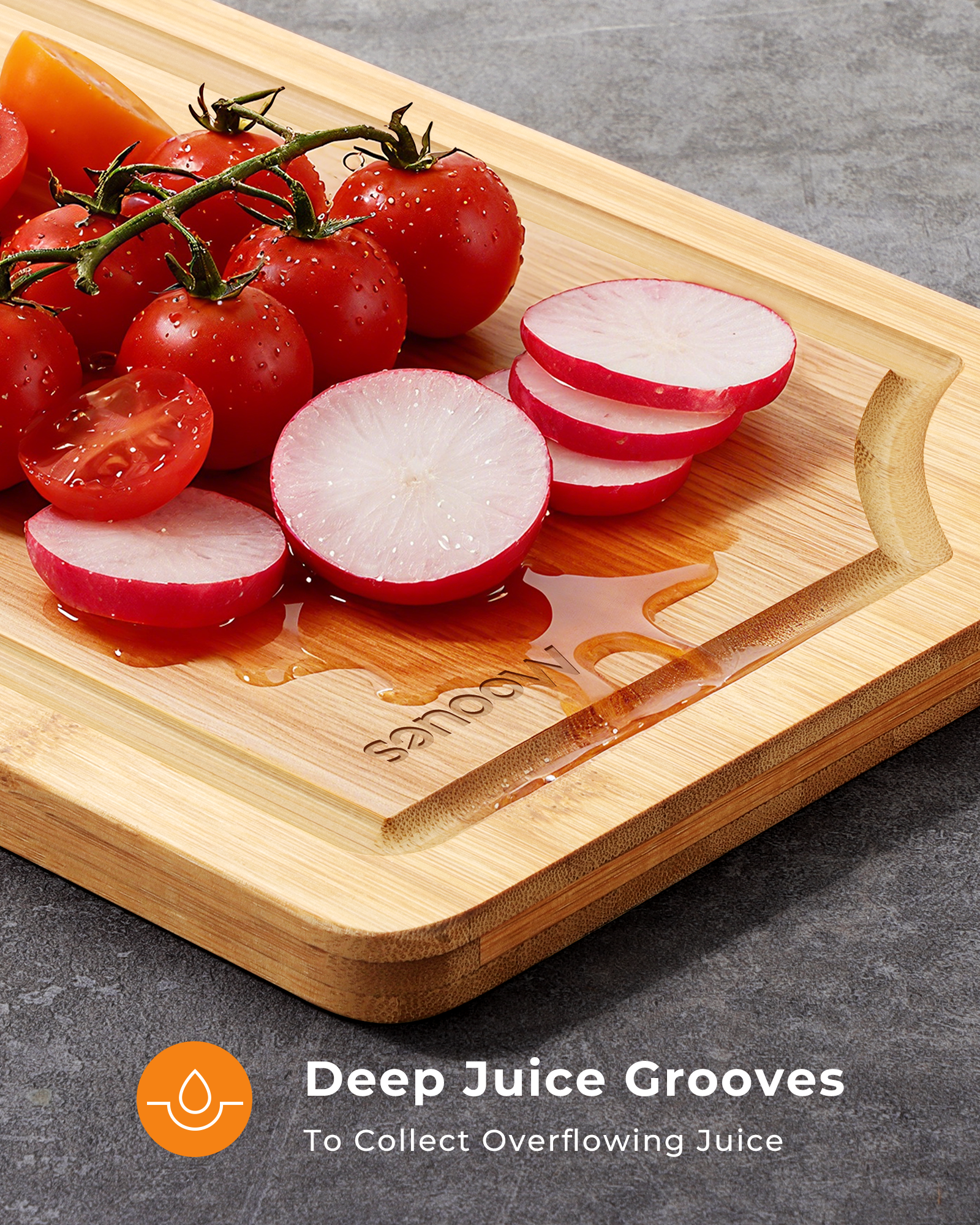 Natural Bamboo Cutting Board Set – 3-Piece Wooden Kitchen Boards