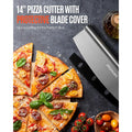 Mooues Pizza Peel Aluminum 12 inch Pizza Spatula with Rocker Cutter | Metal Pizza Paddle(12'x 14') Foldable Wood Handle, [Storage bag included], for Family Pizza Oven Baking Pizza, Dough& Pastry