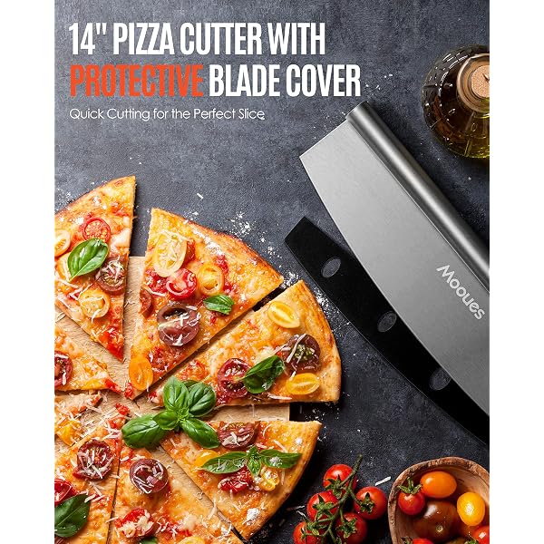 Mooues Pizza Peel Aluminum 12 inch Pizza Spatula with Rocker Cutter | Metal Pizza Paddle(12'x 14') Foldable Wood Handle, [Storage bag included], for Family Pizza Oven Baking Pizza, Dough& Pastry
