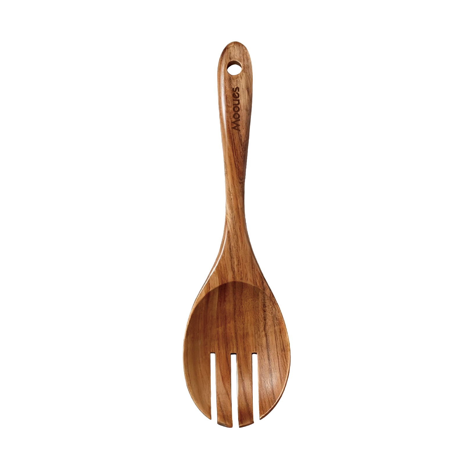 Natural Teak Wooden Kitchen Utensil - Comfort Grip Cooking Spoons-salad fork