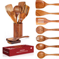 9-Piece Teak Wooden Utensils Set with Spoon Rest – Mother’s Day Limited Edition