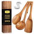 Wooden Utensil Set – 3-Piece Teak Wood Cooking Tools
