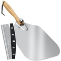 12" x 17" Aluminum Pizza Peel with Foldable Handle & Rocker Cutter