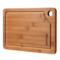 Schneidebrett aus Bambus mit Saftrille, wendbar und robust, 30 x 20 cm 
