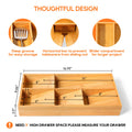 Bamboo Silverware Drawer Organizer
