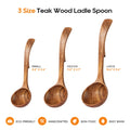 3-Piece Wooden Soup Ladle Set