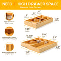 Expandable Bamboo Silverware Drawer Organizer With Removable Dividers