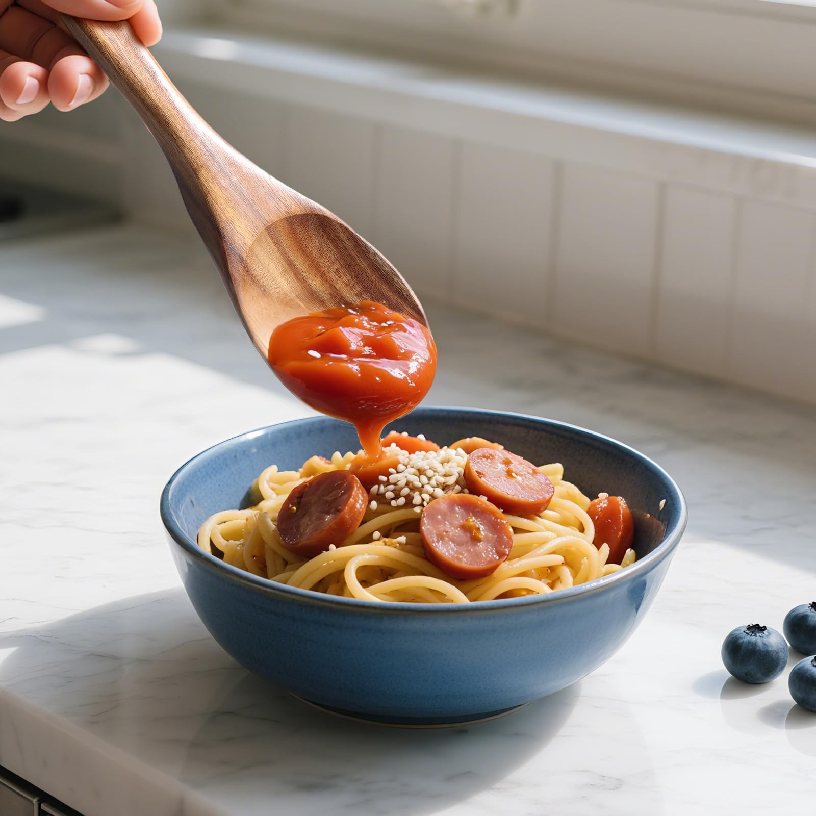 Wooden Spatula Set – 2-Piece Teak Wood Utensils for Cooking & Serving