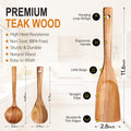 Wooden Utensil Set – 3-Piece Teak Wood Cooking Tools