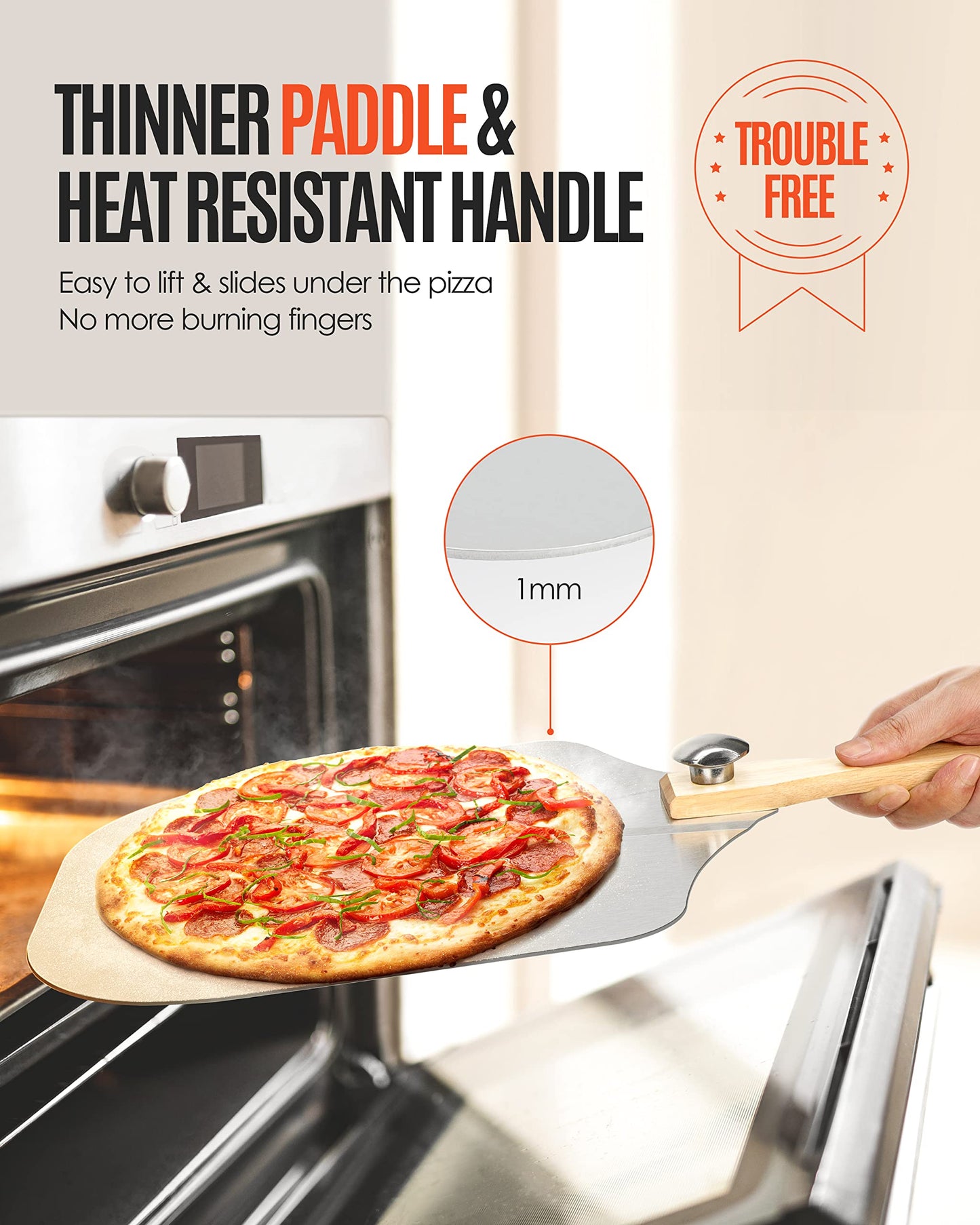9" x 13" Aluminum Pizza Peel with Foldable Handle & Rocker Cutter