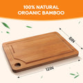 Schneidebrett aus Bambus mit Saftrille, wendbar und robust, 30 x 20 cm 