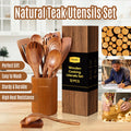 12PCS Teak Wood Kitchen Utensils – Heat-Resistant, Non-Stick Cooking Set