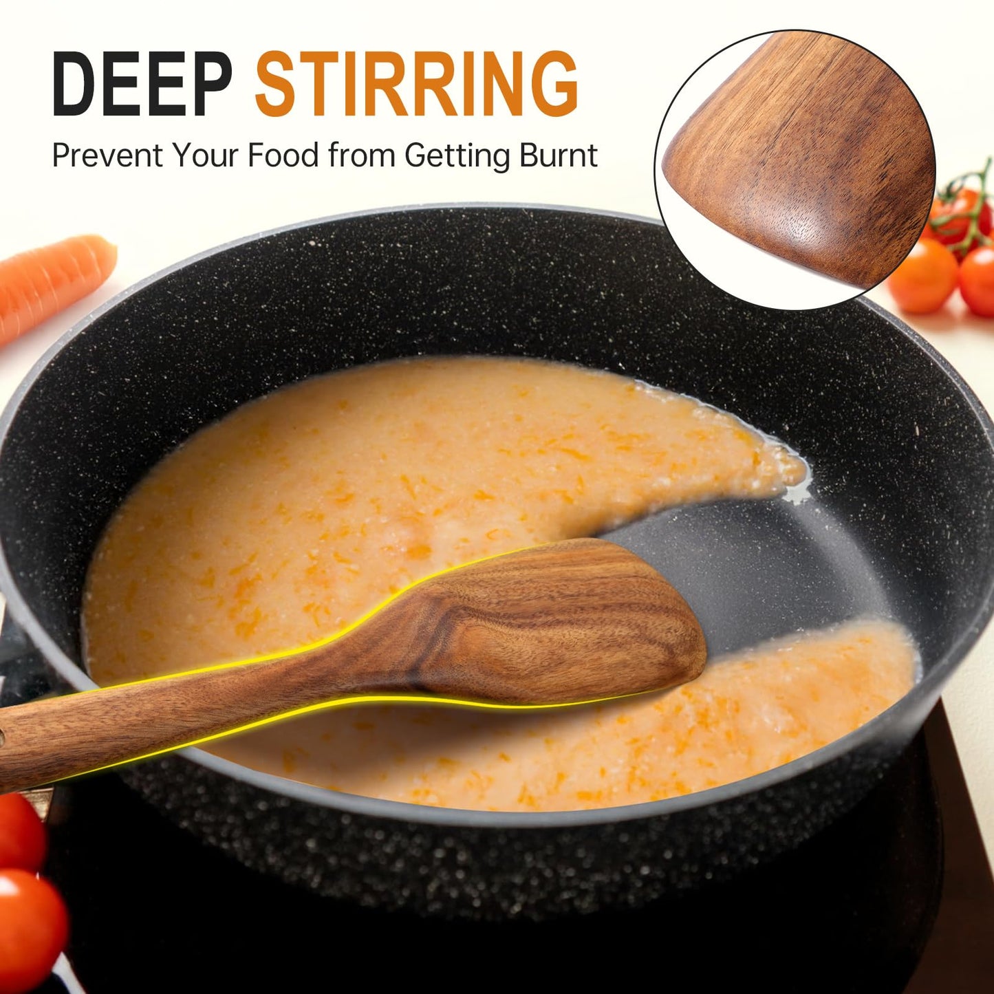 Wooden Spatula – Teak Wood for Cooking, Mixing & Serving