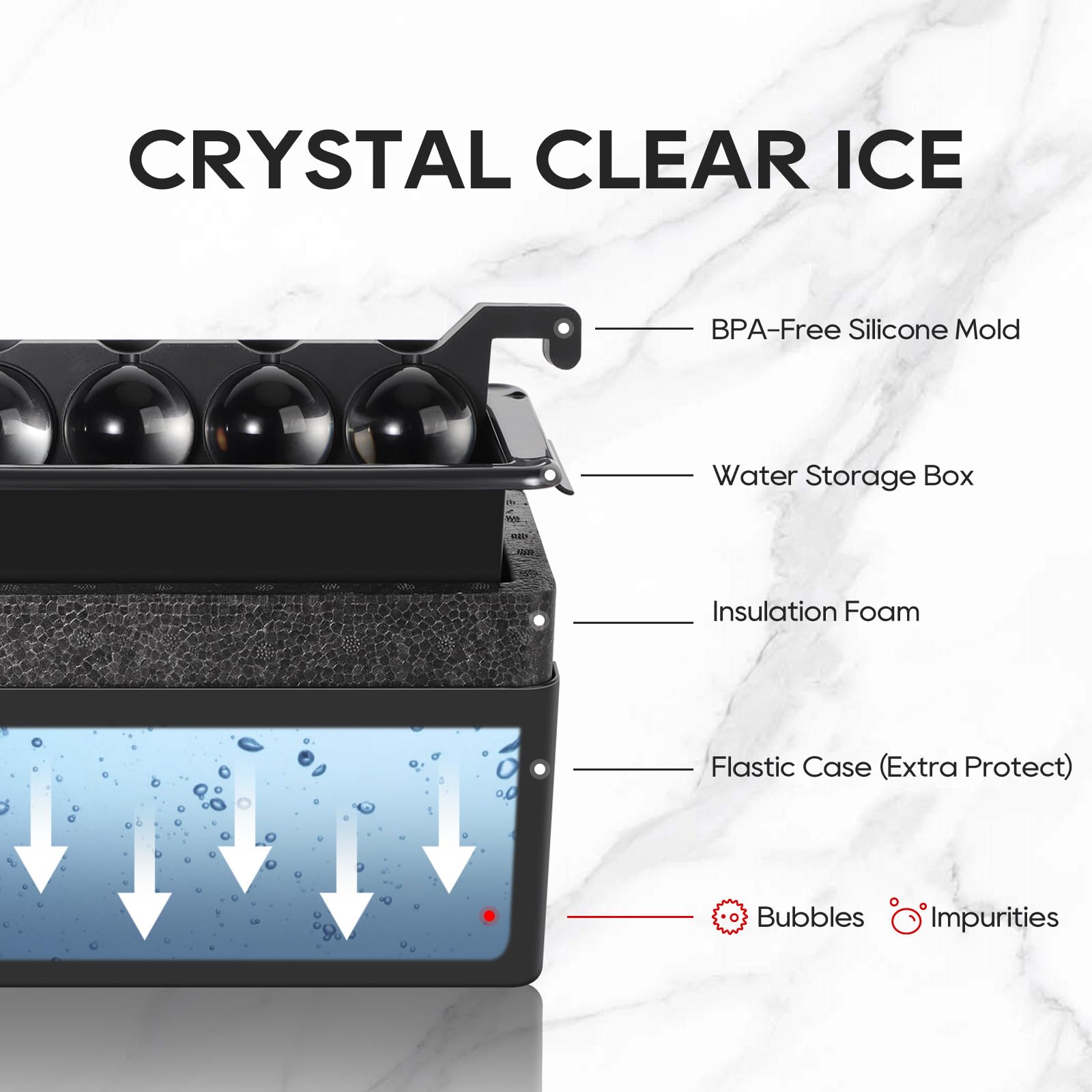 8-Pack Ice Ball Maker – 2 Inch Round Silicone Molds