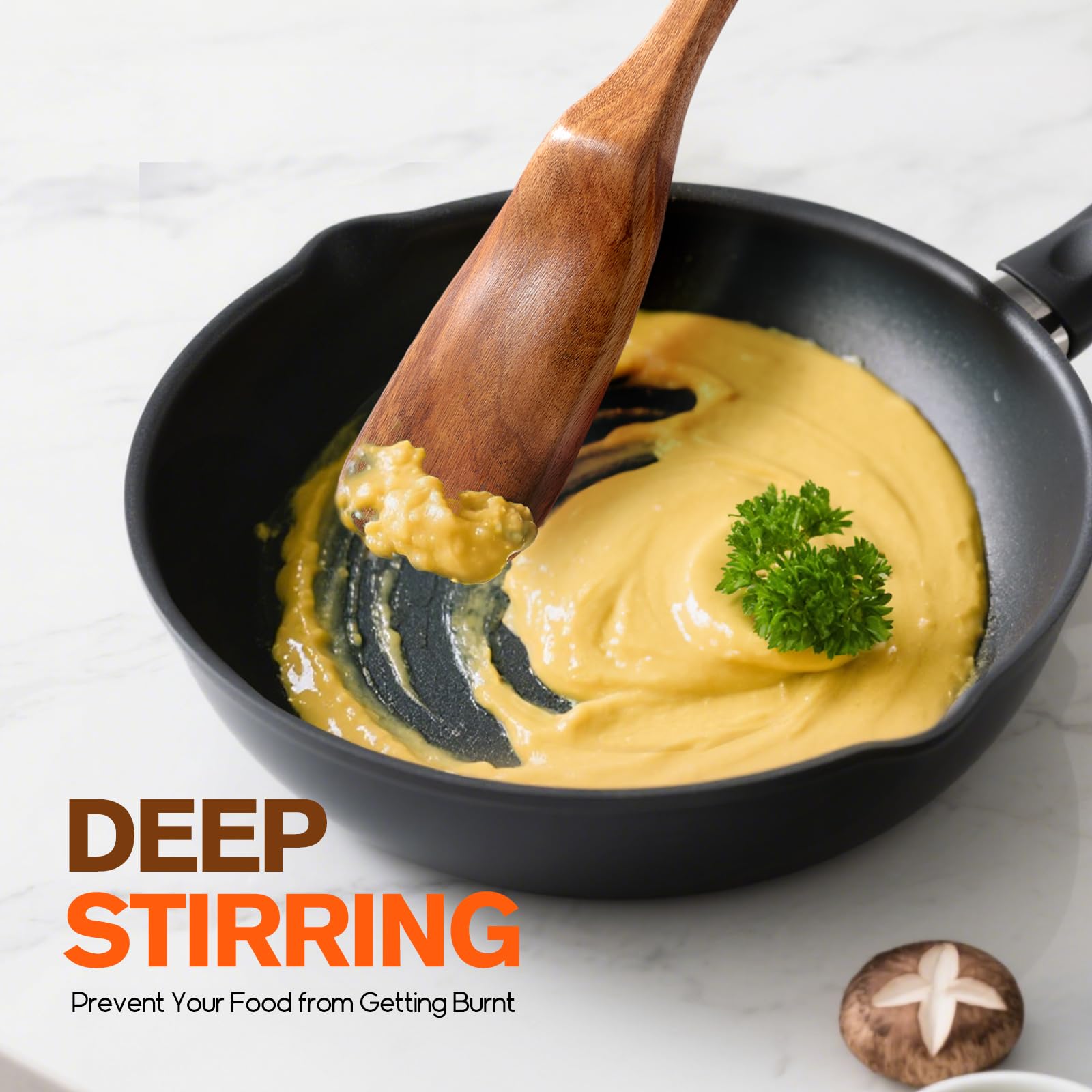 Wooden Spatula Set – 2-Piece Teak Wood Utensils for Cooking & Serving