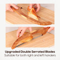 15.7″ Double Serrated Bread Knife with Acacia Wood Handle