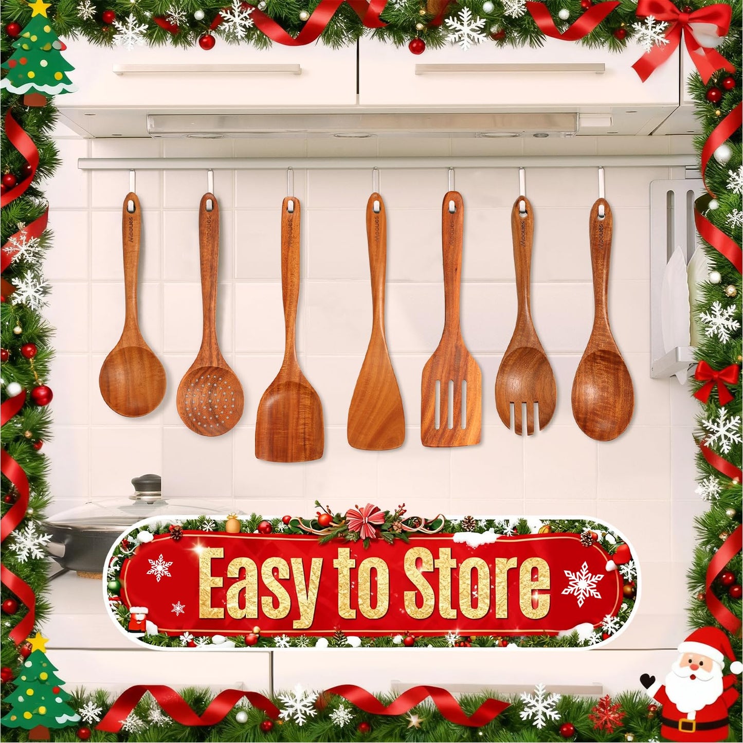 9-Piece Teak Cooking Utensil Set – Christmas Gift Box